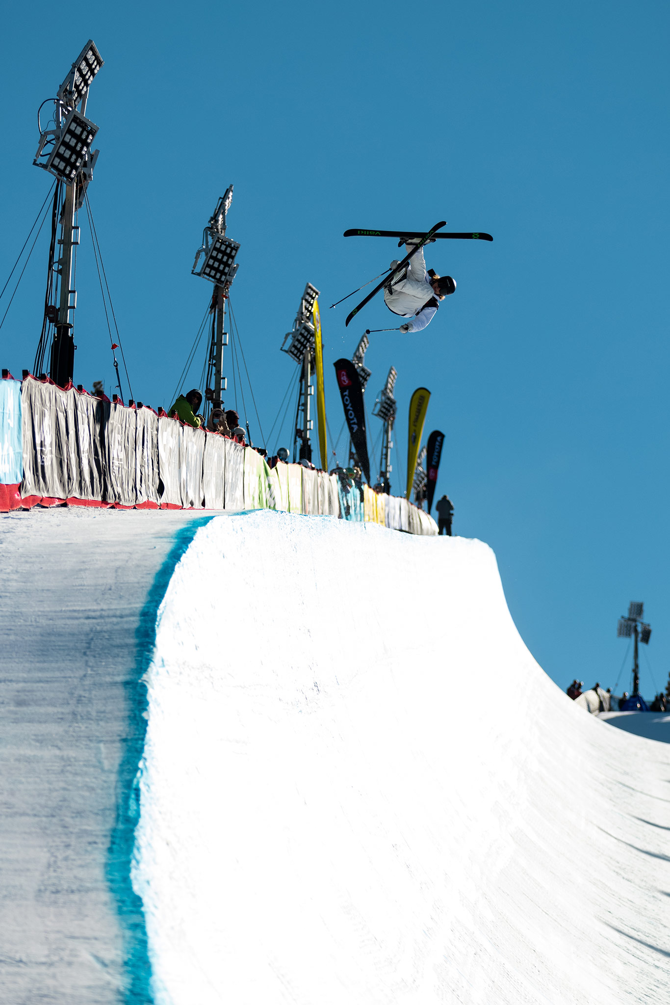 Ben Harrington at the 2022 Mammoth U.S Grand Prix Freeski World Cup Halfpipe