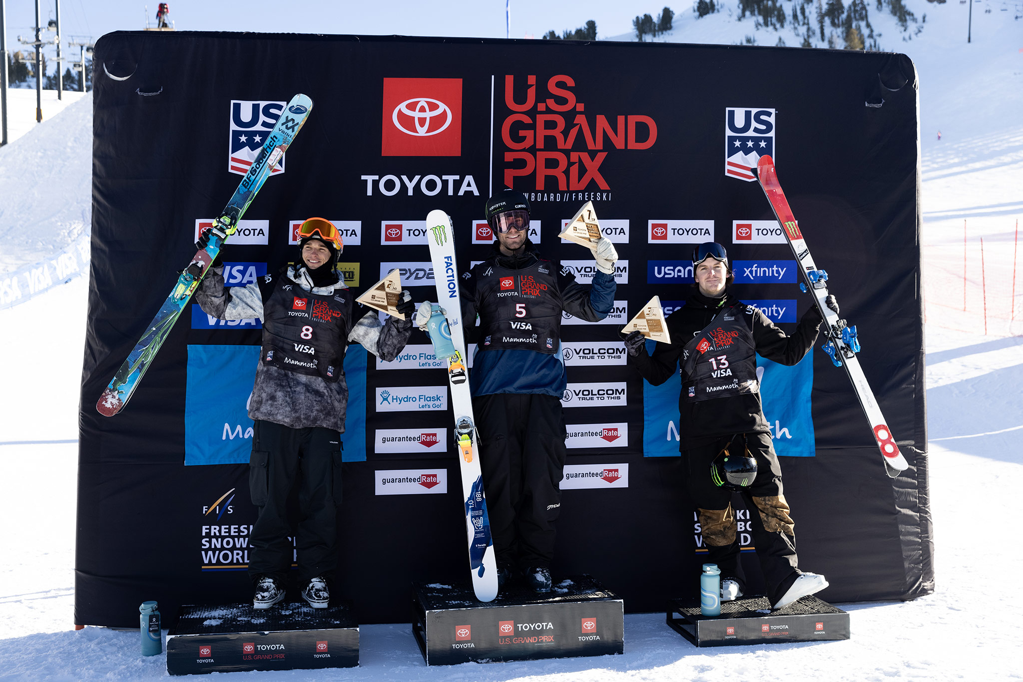 Mens podium: Alex Hall, Nick Goepper, Evan McEachran