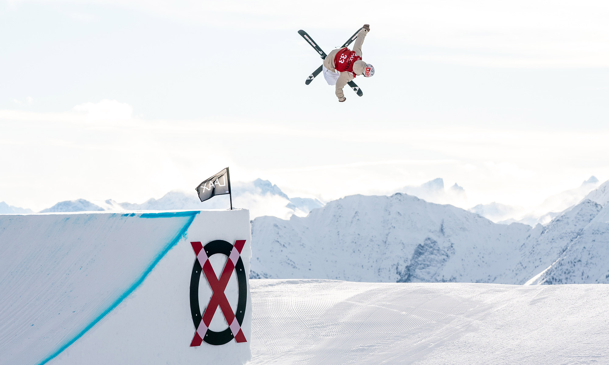 Lukas Müllauer at the 2023 Laax Open Men's Ski Slopestyle