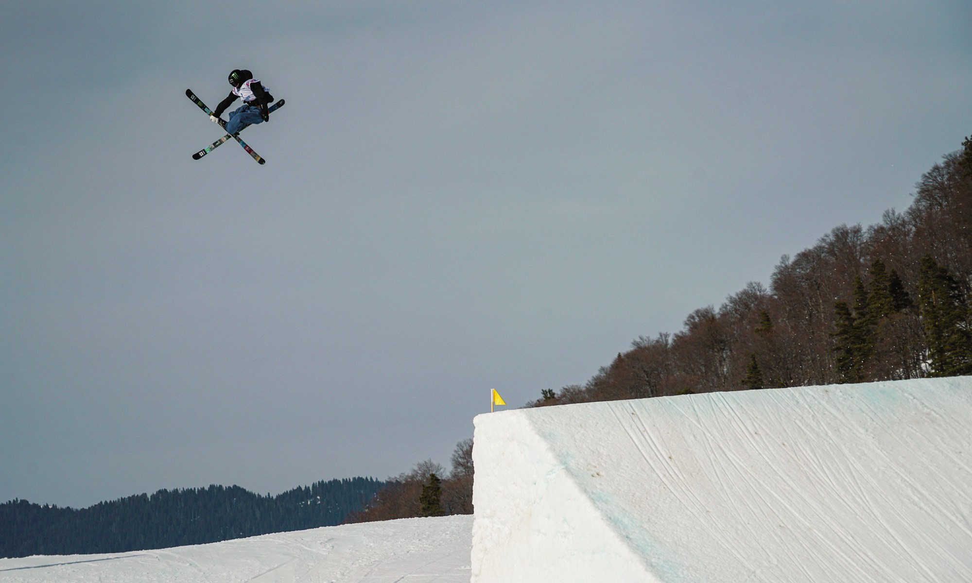Birk Ruud at the 2023 FIS World Championship slopestyle in Bakuriani, Georgia