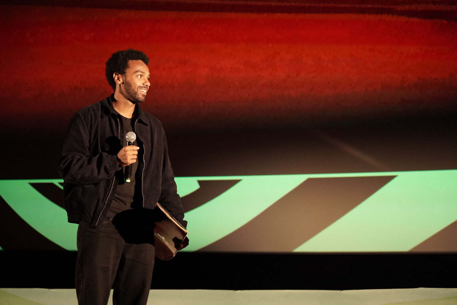 Dennis Ranalter accepts the Prix du Jury at the 2023 High Five awards