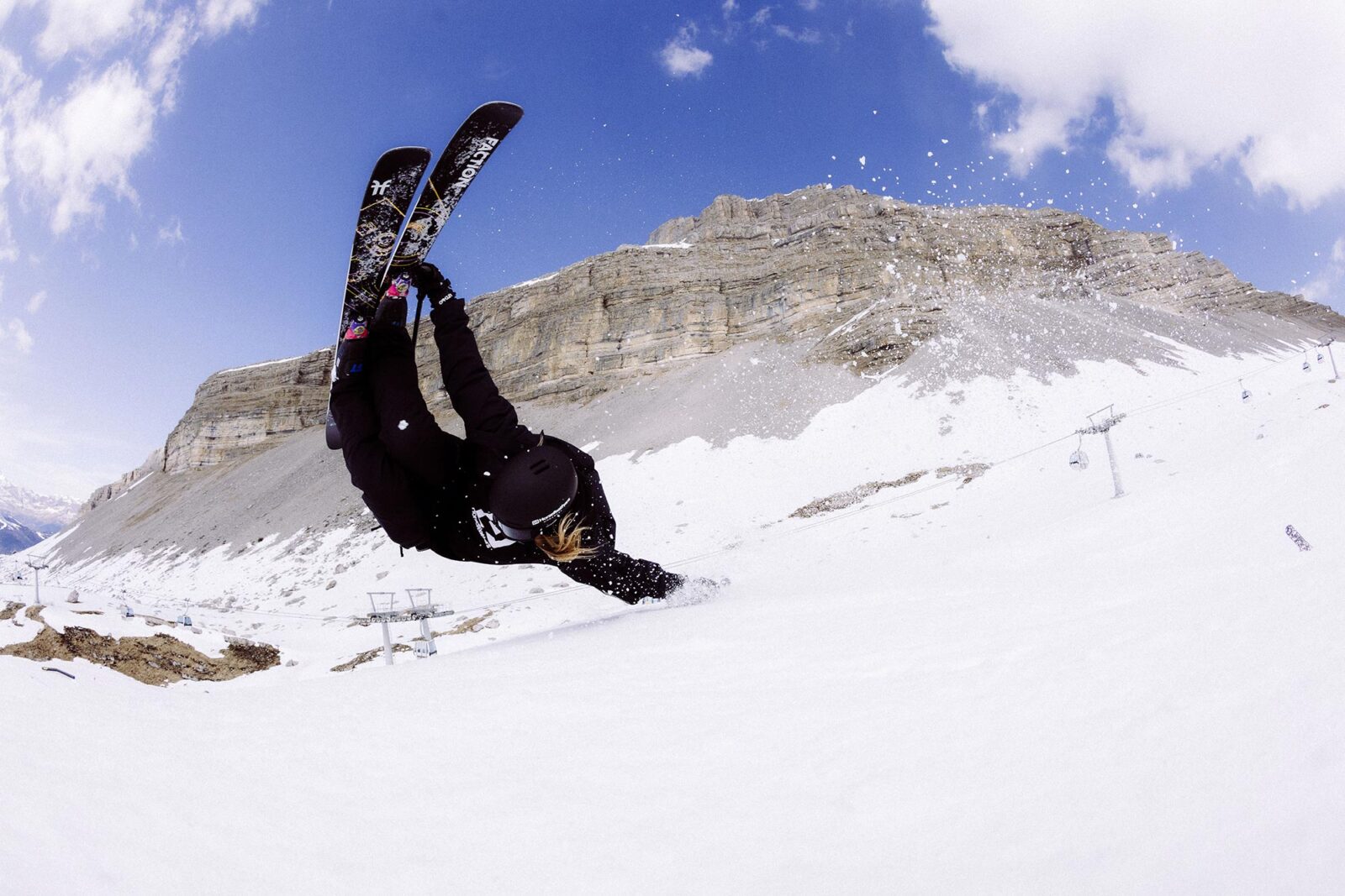 Daniel Hanka skiing for the Faction Skis movie Abstract