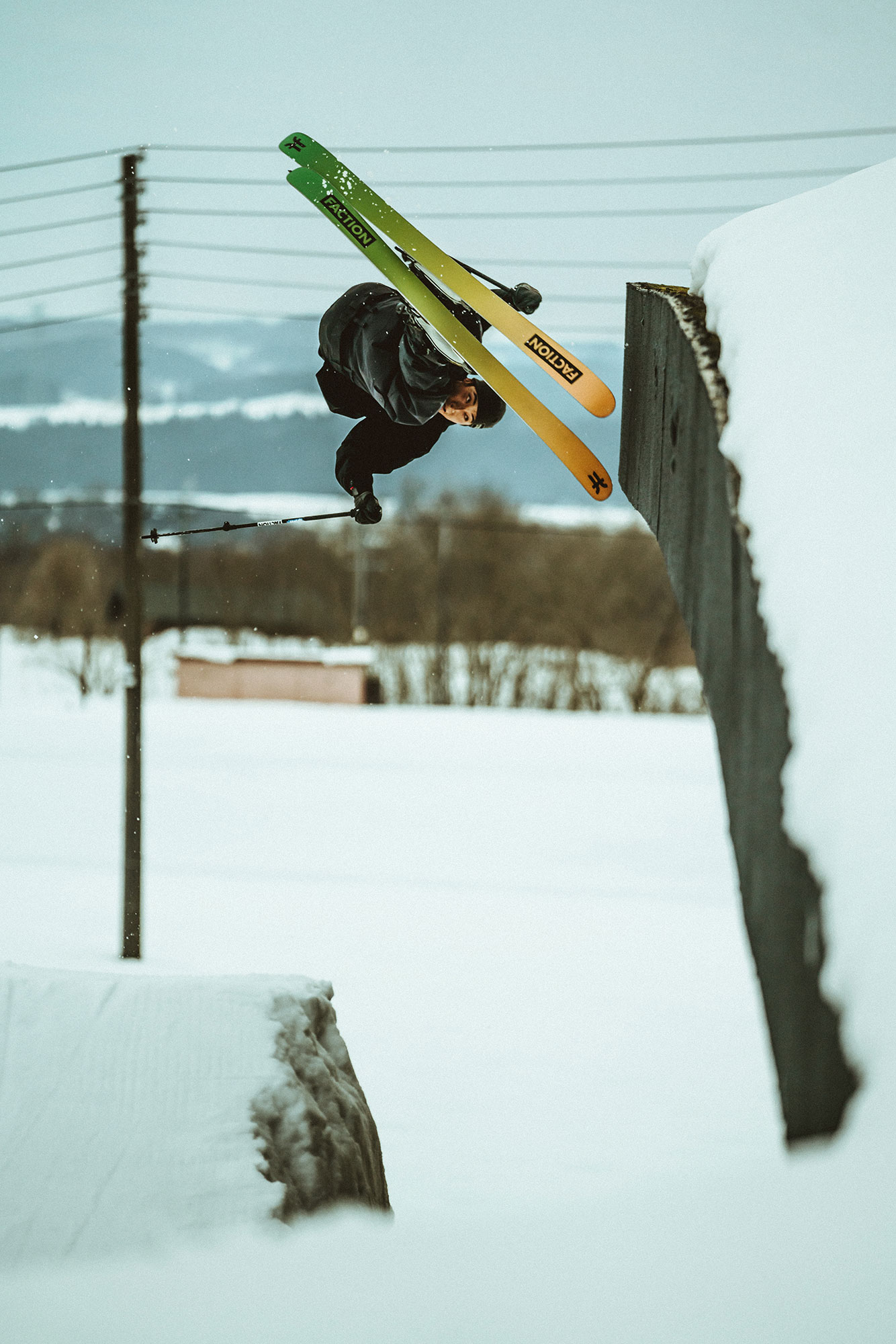 Koga Hoshino filming for Faction Skis Abstract