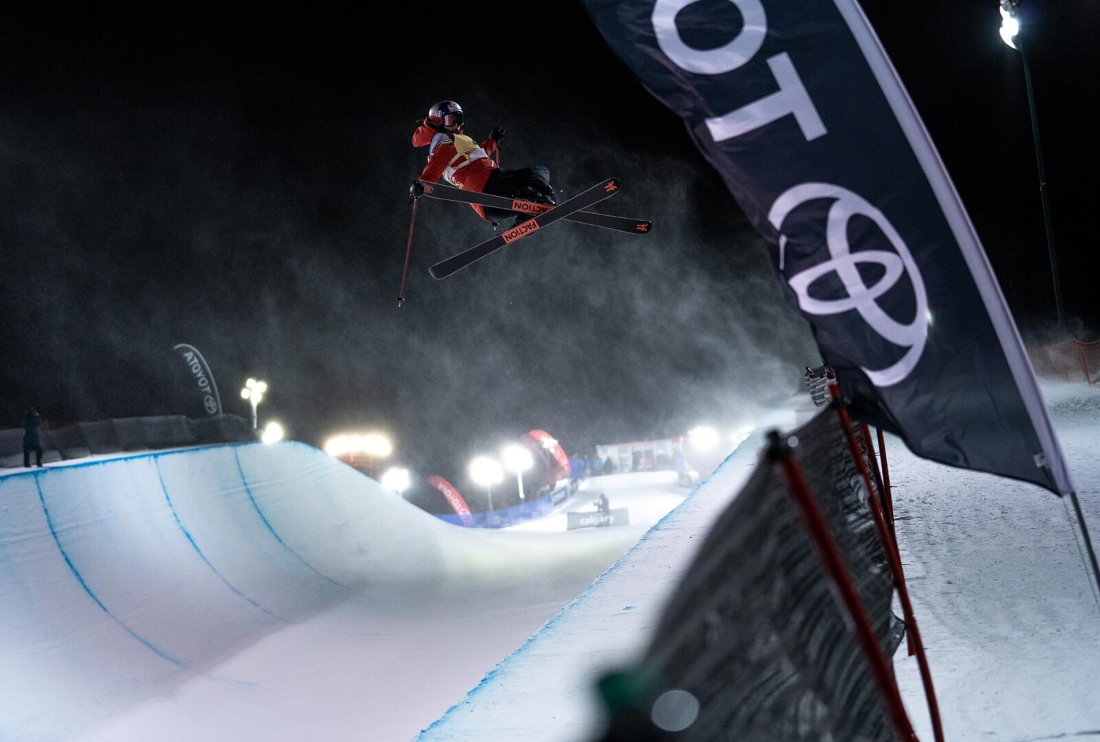 Eileen Gu competes in the World Cup Halfpipe contest at Canada's Winsport Olympic Park in Calgary in 2022.