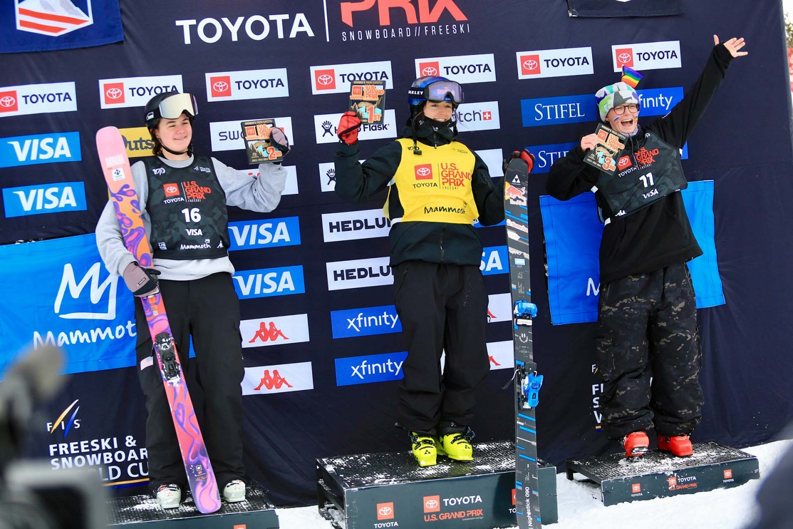 women's podium 2024 mammoth u.s. grand prix slopestyle