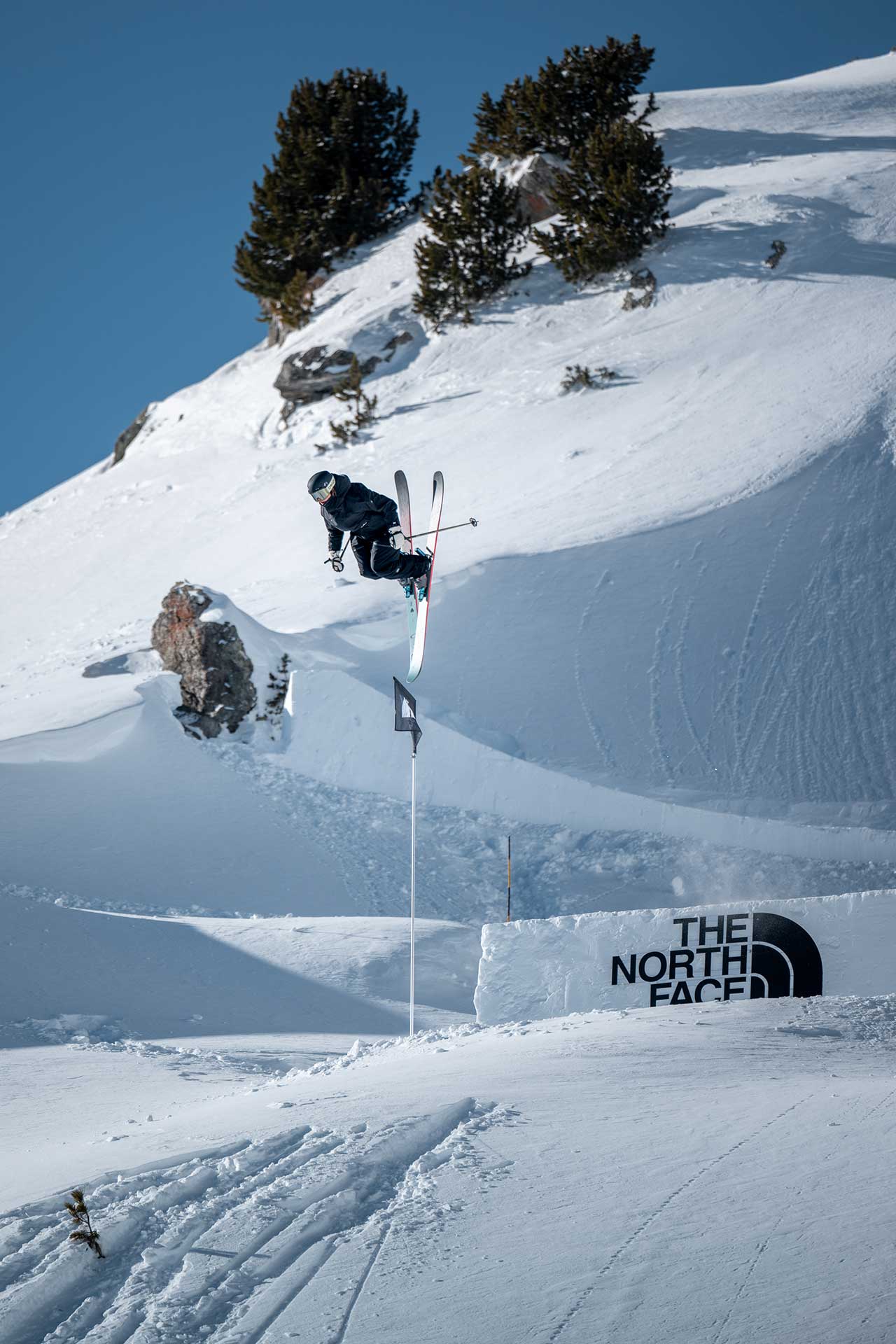Astrid Cheylus sends a double backflip at the 2025 Nendaz Backcounty Invitational