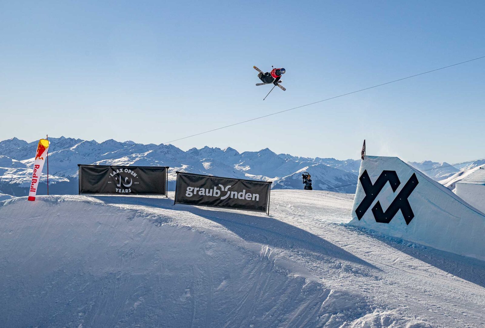 Eileen Gu at the 2025 Laax Open Men's Slopestyle Finals